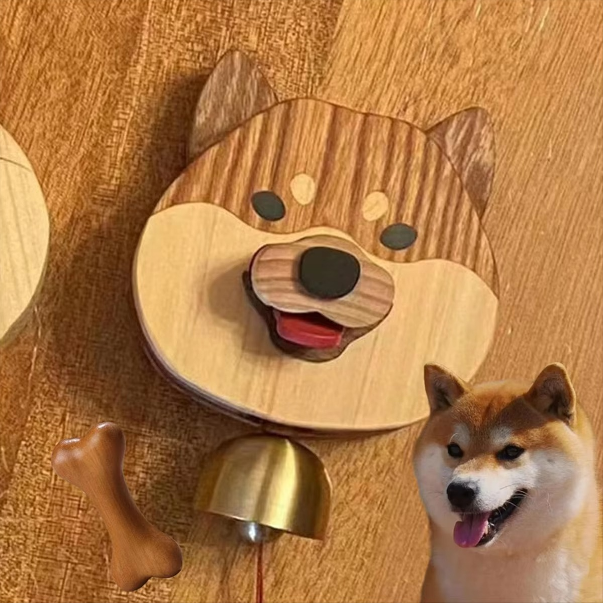 Tokyo Mart Wooden corgi doorbell