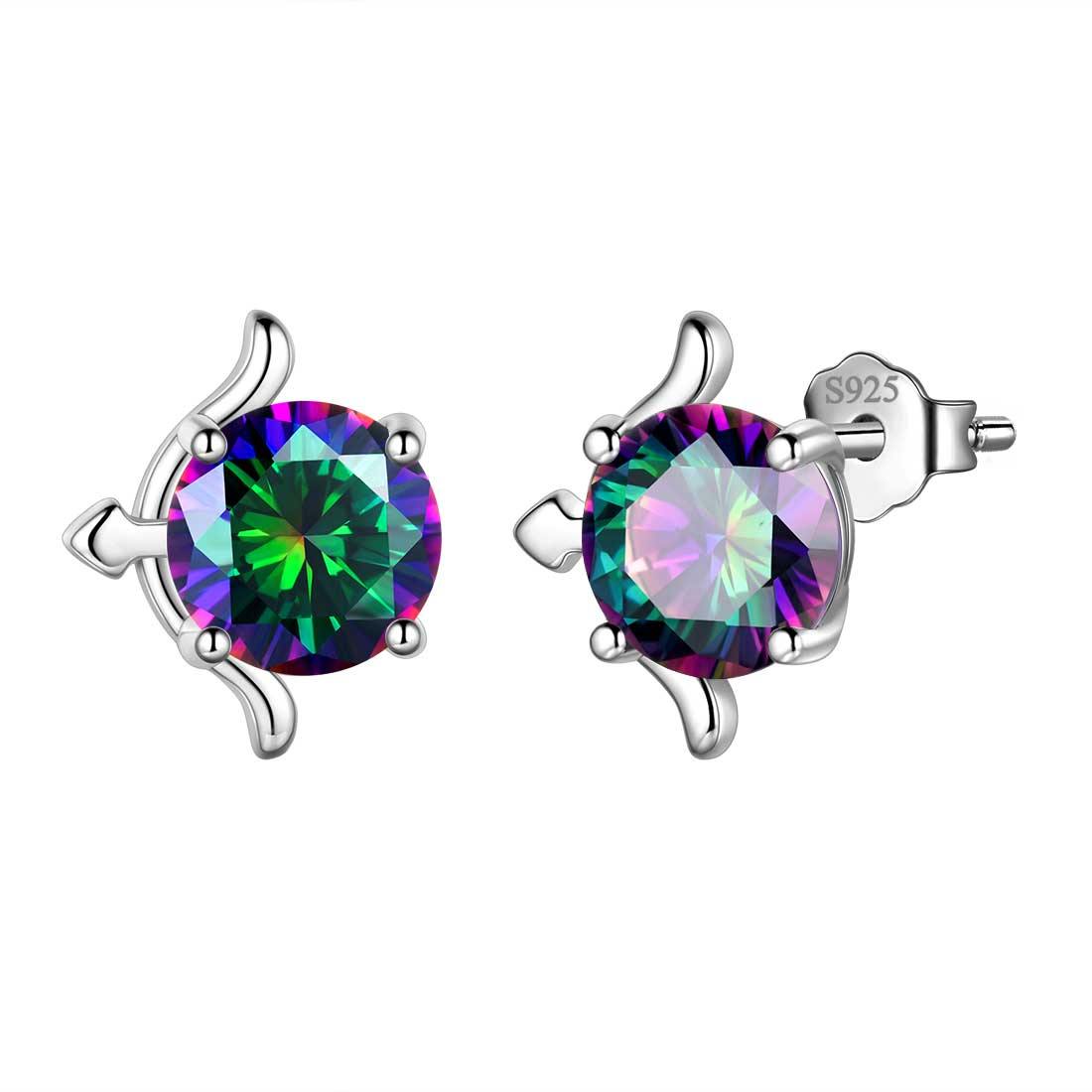 Tokyo Mart Schütze Ohrstecker Damen Mädchen Sternbild Schmuck Mystic Topaz Sterling Silber