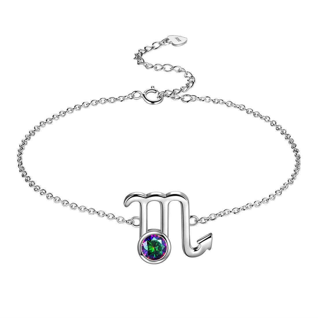 Tokyo Mart Skorpion-Armband für Damen und Mädchen, Schmuck, Geburtstagsgeschenk, Mystic Topaz, Sterlingsilber