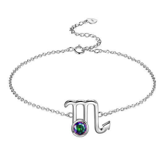 Tokyo Mart Skorpion-Armband für Damen und Mädchen, Schmuck, Geburtstagsgeschenk, Mystic Topaz, Sterlingsilber