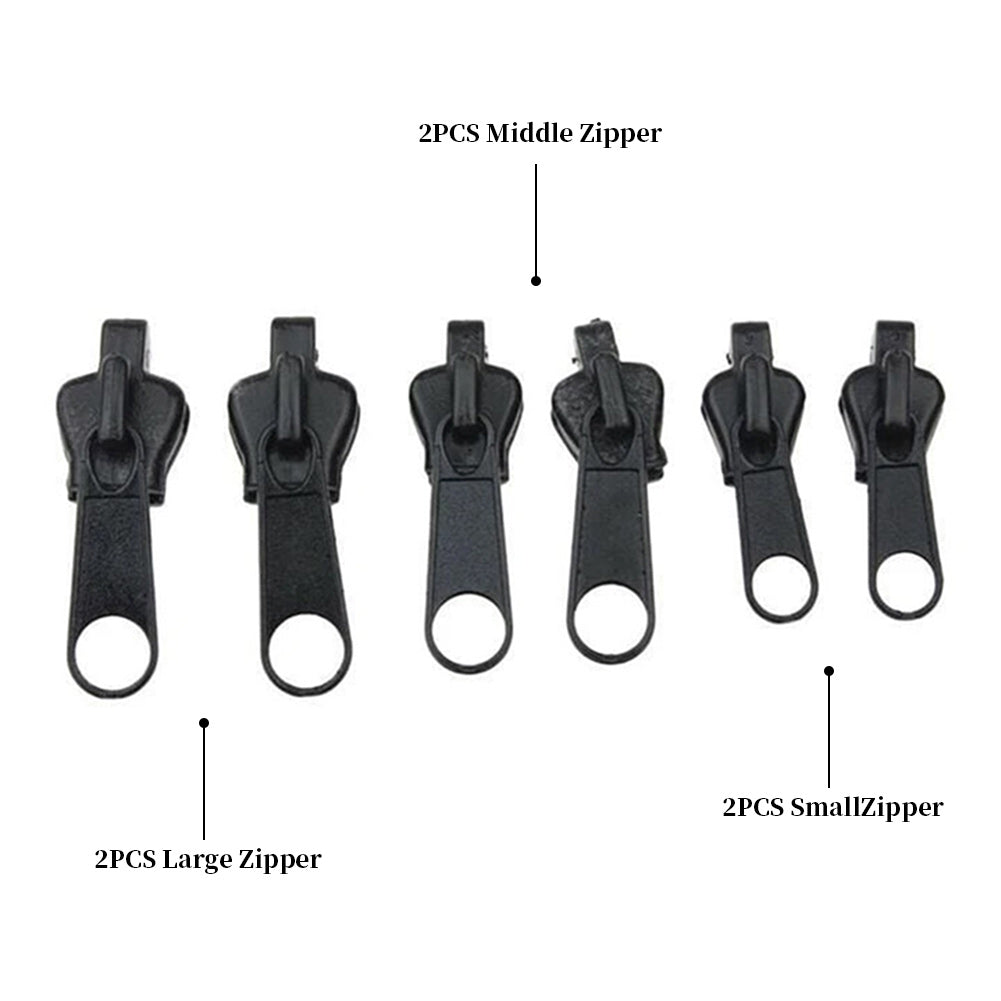 Tokyo Mart ZipMaster Pro: 6-Piece Universal Instant Zipper Repair Kit - Quick Fix Replacement Sliders for Clothing and More