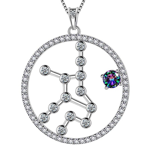 Tokyo Mart Virgo Zodiac Necklace Pendant Women Girls Jewelry Birthday Gift Mystic Topaz 925 Silver