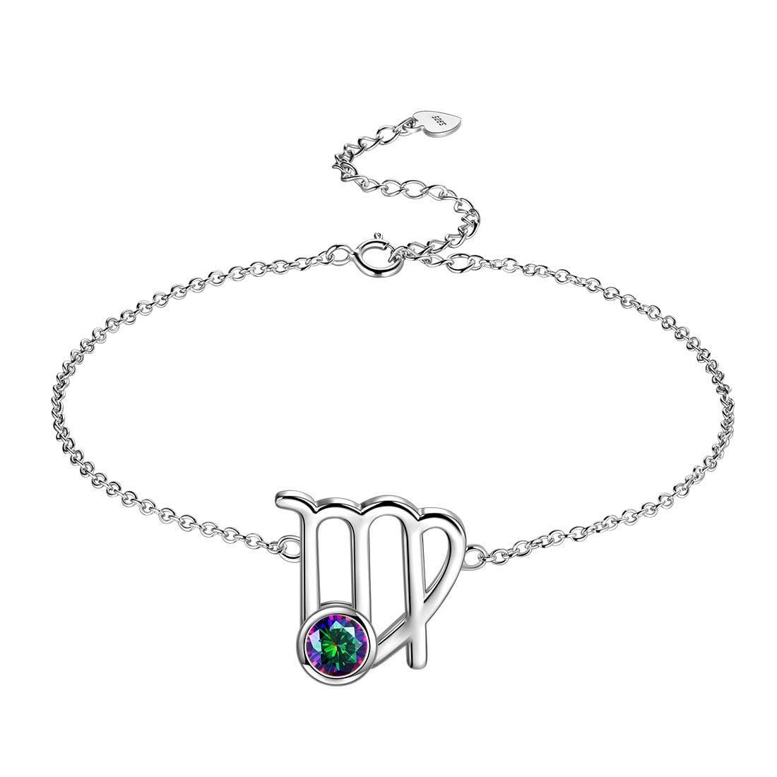 Tokyo Mart Virgo Bracelet Women Girls Jewelry Birthday Gift Mystic Topaz Sterling Silver