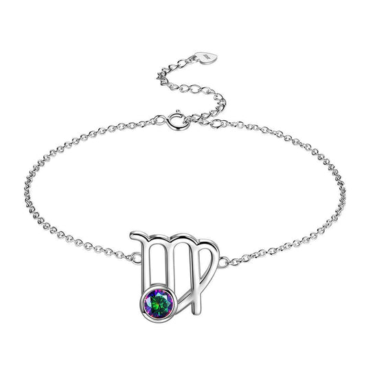 Tokyo Mart Virgo Bracelet Women Girls Jewelry Birthday Gift Mystic Topaz Sterling Silver