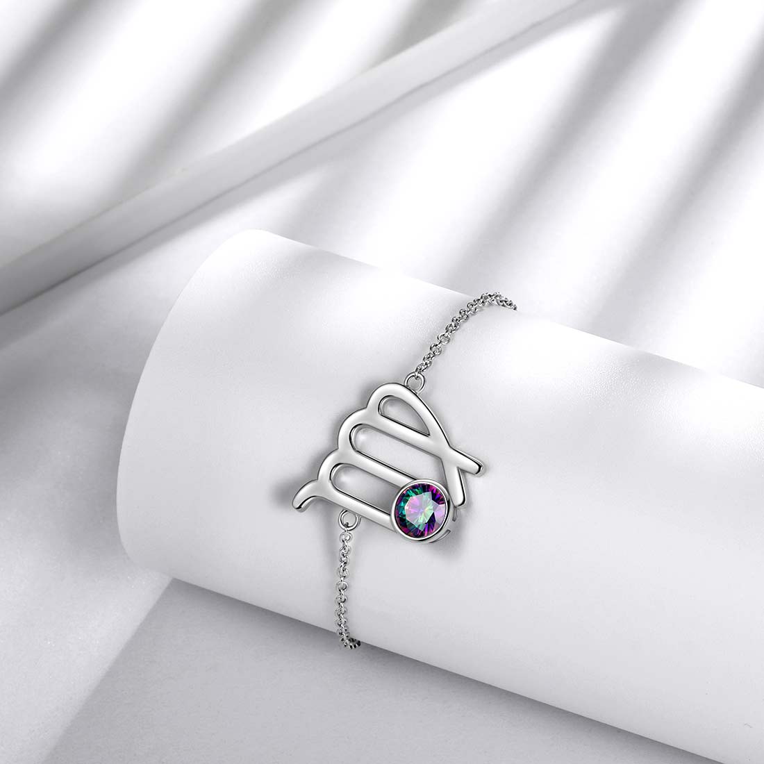 Tokyo Mart Virgo Bracelet Women Girls Jewelry Birthday Gift Mystic Topaz Sterling Silver