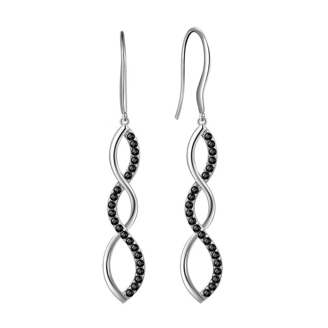 Tokyo Mart Infinity Women Dangle Earrings Drop Jewelry 925 Sterling Silver