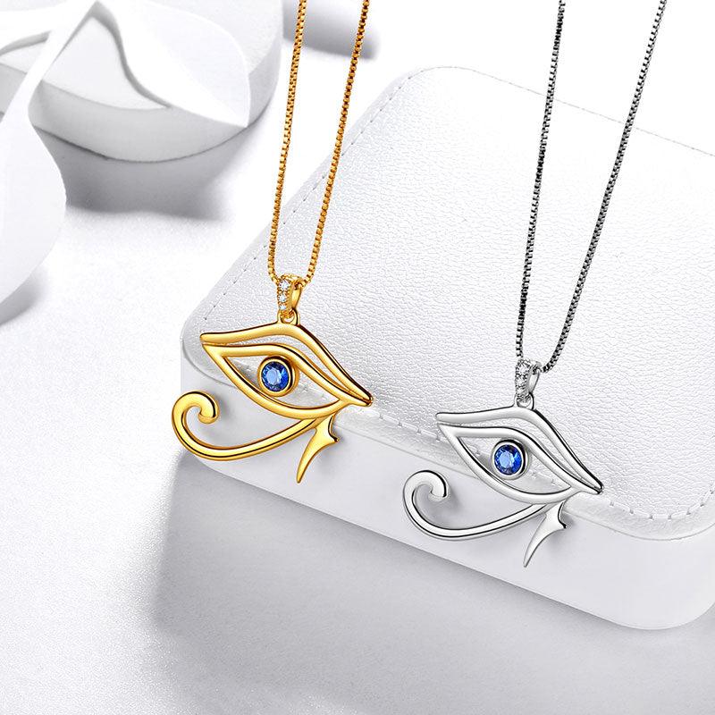 Tokyo Mart Women Egyptian Eye of Horus Necklace Pendant Men Jewelry Gift 925 Sterling Silver