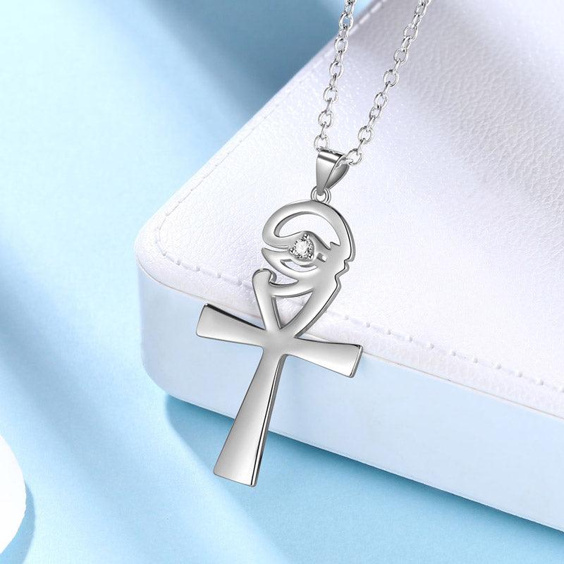 Tokyo Mart Ankh Cross Eye of Horus Necklace Pendant Mens Women Jewelry 925 Sterling Silver