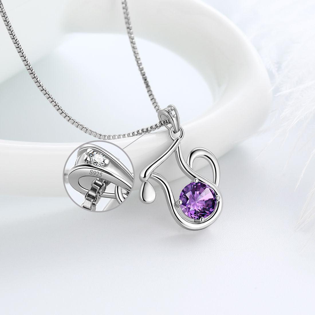 Tokyo Mart Aquarius Zodiac Necklace February Birthstone Pendant Women Girls Jewelry Birthday Gift Women Girls Jewelry Birthday Gift