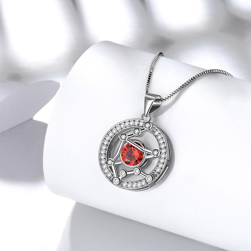 Tokyo Mart Zodiac Aquarius Necklace January Birthstone Pendant Jewelry Women Girls Birthday Gift