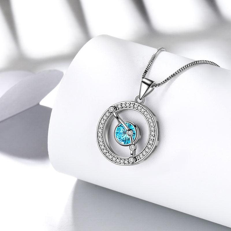 Tokyo Mart Zodiac Aries Necklace March Birthstone Pendant Jewelry Women Girls Birthday Gift