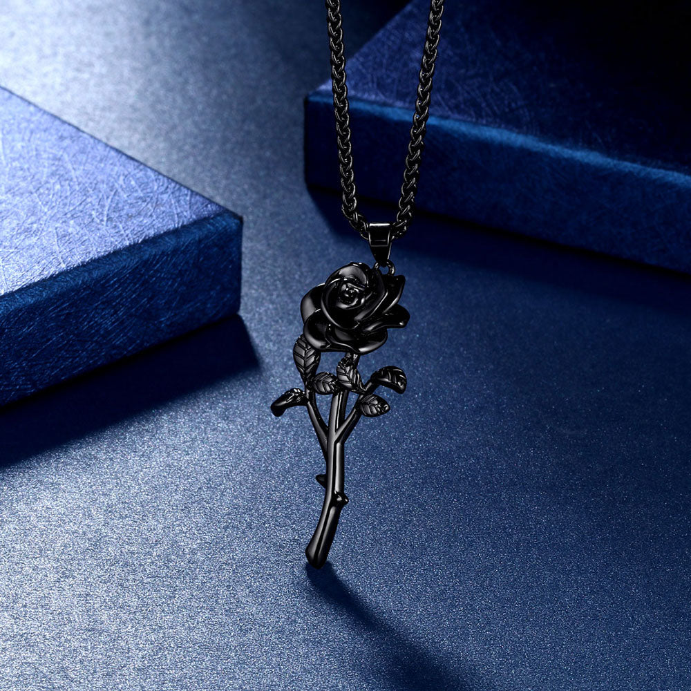 Tokyo Mart Women Rose Necklaces Gothic Vintage 3D Flower Pendant Romantic Grils Jewelry Gifts