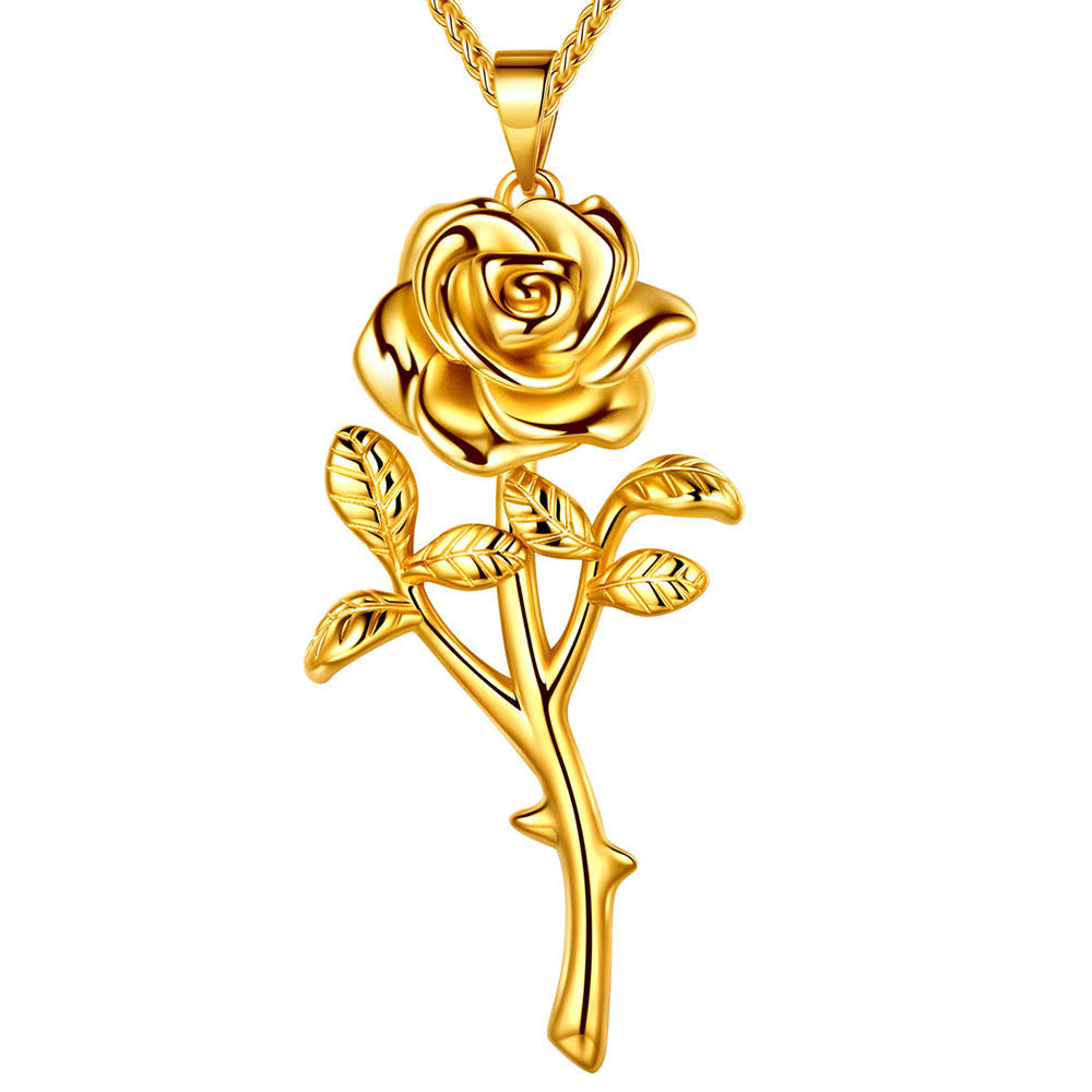 Tokyo Mart Women 3D Flower Gothic Vintage Rose Necklaces Pendant Romantic Grils Jewelry Gifts