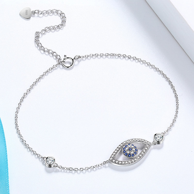 Tokyo Mart Blue Evil Eye Bracelet Men Womens 925 sterling silver Amulet Protection Jewelry