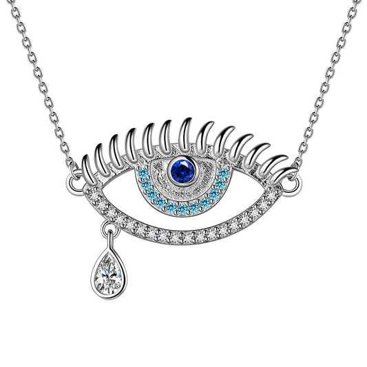 Tokyo Mart Blue Evil Eye Necklace Men Womens 925 sterling silver Amulet Protection Jewelry