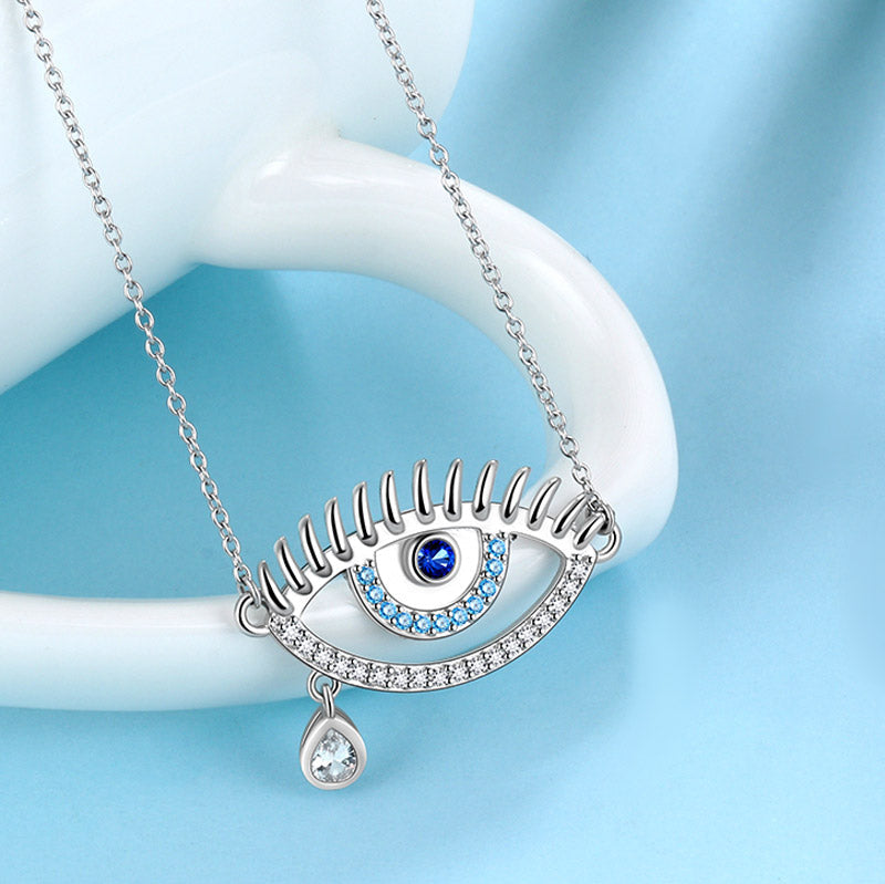 Tokyo Mart Blue Evil Eye Necklace Men Womens 925 sterling silver Amulet Protection Jewelry