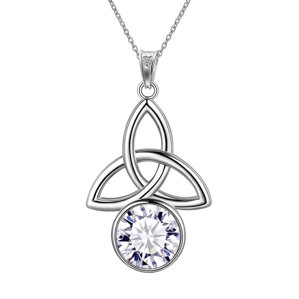 Tokyo Mart Celtic Knot Birthstone Necklace Pendant Women Girls Birthsday Gift Crystal Luck Knot Jewelry