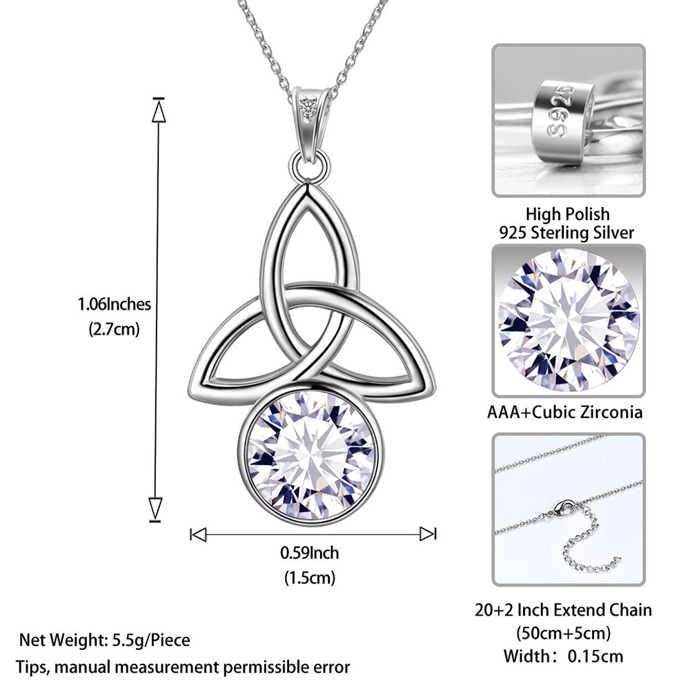 Tokyo Mart Women Celtic Knot Birthstone Necklace Pendant Girls Birthsday Gift Crystal Luck Knot Jewelry