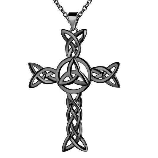 Tokyo Mart Celtic Knot Necklace Charm Cross Pendant Men Women Jewelry Sterling Silver