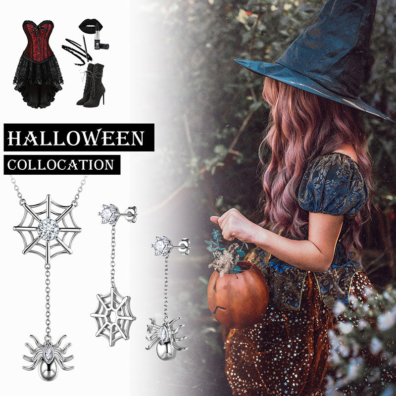 Tokyo Mart Women Halloween Spider Necklace Earrings Jewelry Set - Cosplay Party Costume Accessories