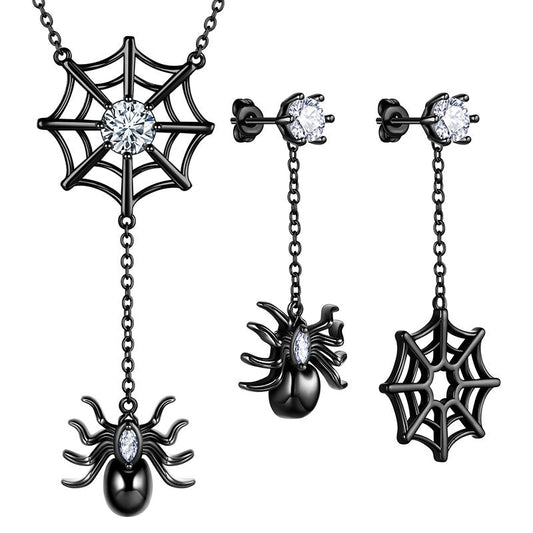 Tokyo Mart Women Halloween Spider Necklace Earrings Jewelry Set - Cosplay Party Costume Accessories