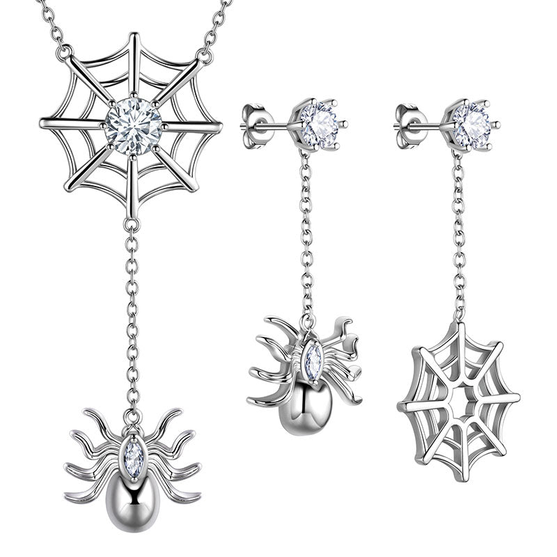 Tokyo Mart Women Halloween Spider Necklace Earrings Jewelry Set - Cosplay Party Costume Accessories