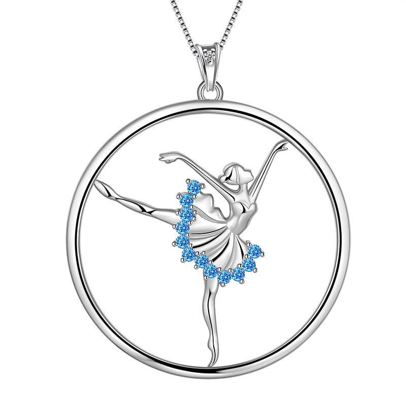 Tokyo Mart Halskette mit Anhänger „Ballerina“ für Balletttänzerin, Schmuck für Frauen und Mädchen, Geburtstagsgeschenk, 925er Sterlingsilber