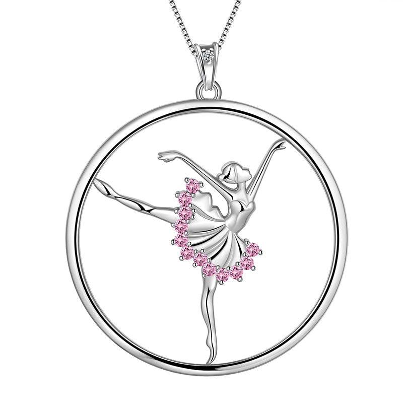 Tokyo Mart Halskette mit Anhänger „Ballerina“ für Balletttänzerin, Schmuck für Frauen und Mädchen, Geburtstagsgeschenk, 925er Sterlingsilber