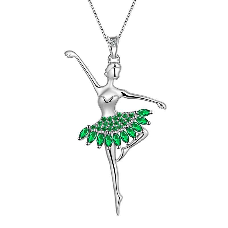 Tokyo Mart Women Ballerina Necklace Ballet Dancer Pendant Jewelry Girls Birthday Gift 925 Sterling Silver