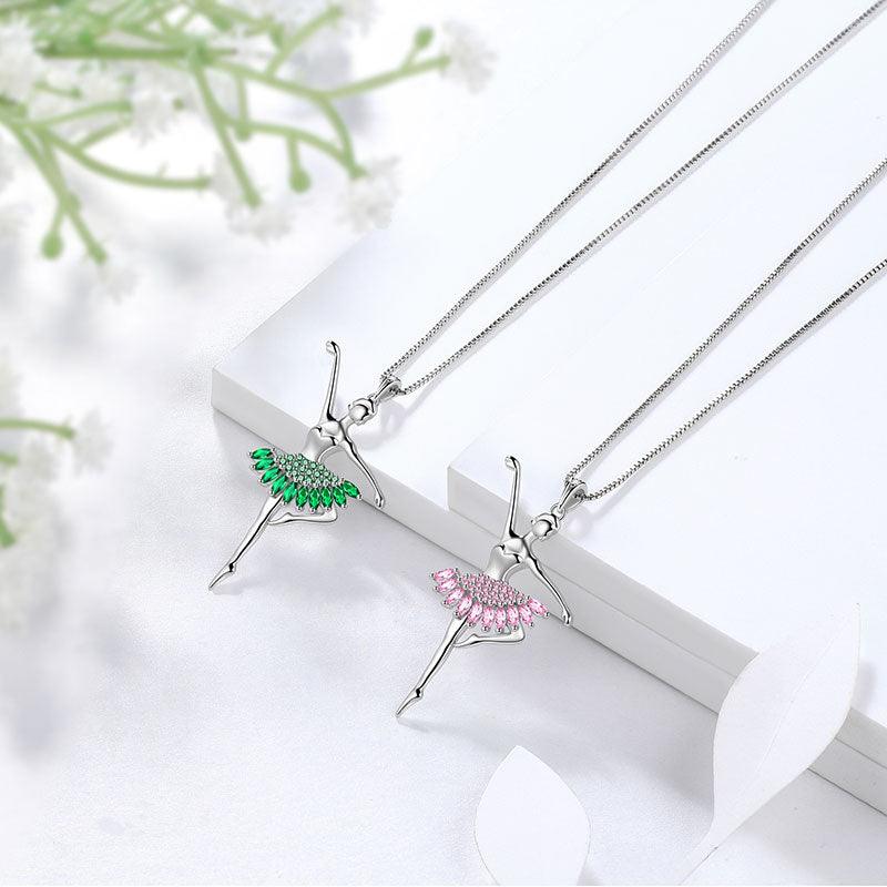 Tokyo Mart Halskette mit Anhänger „Ballerina Tiny Dancer“ – Schmuck für Frauen und Mädchen – Geburtstagsgeschenk 925 Sterling Silber