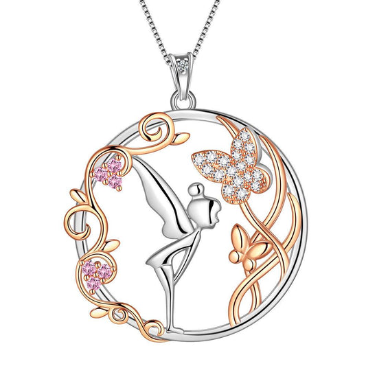 Tokyo Mart Butterfly Fairy Pendant Necklace Women Girls Jewelry Gifts 925 Sterling Silver