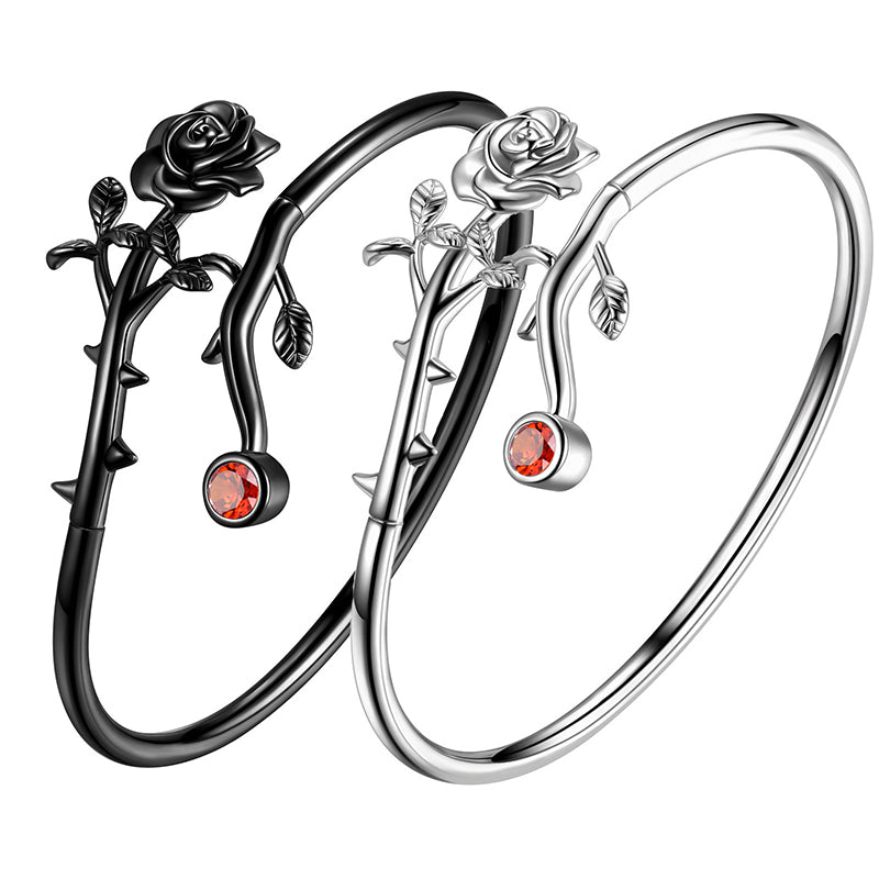 Tokyo Mart Gothic Vintage Rose Armbänder Schmuck Frauen Mädchen 3D Rose Blume Manschette Armreif Armband Romantische Geburtstag Valentinstag Geschenke 