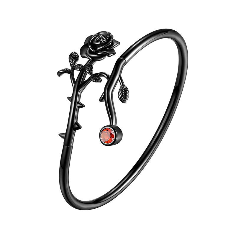 Tokyo Mart Gothic Vintage Rose Armbänder Schmuck Frauen Mädchen 3D Rose Blume Manschette Armreif Armband Romantische Geburtstag Valentinstag Geschenke 