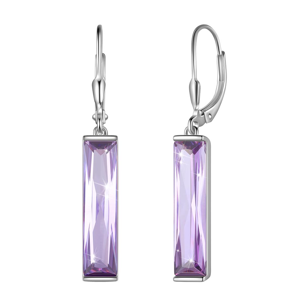 Tokyo Mart Women Birthstone Dangle Earrings Leverback Crystal Jewelry Birthday Gift