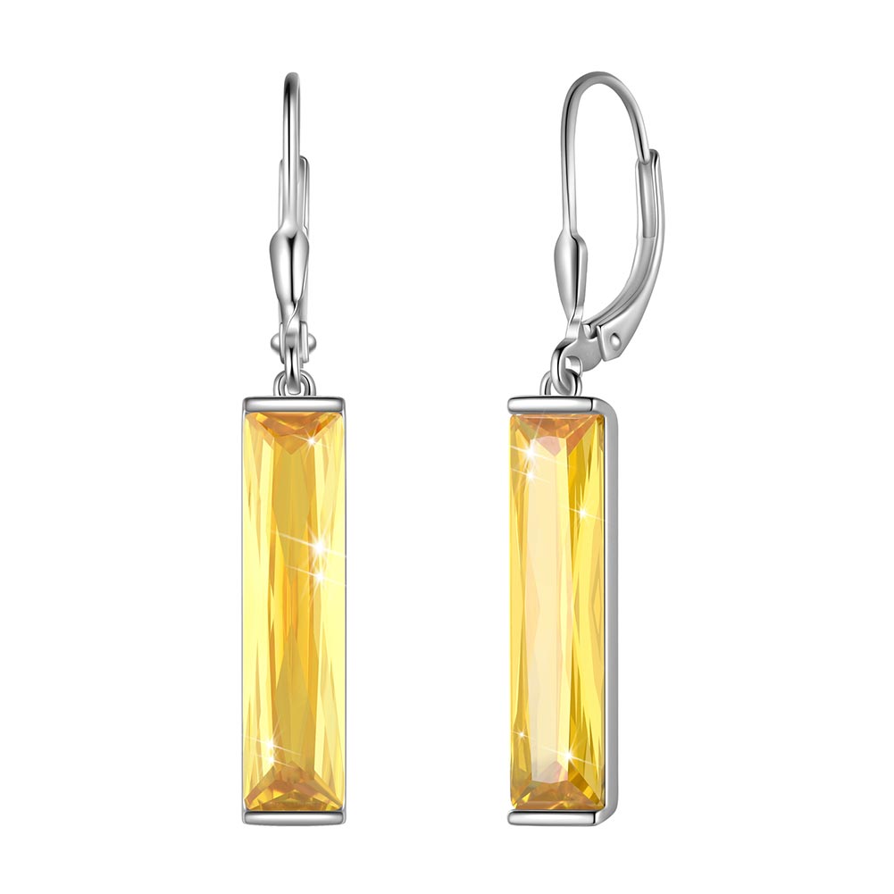 Tokyo Mart Women Birthstone Dangle Earrings Leverback Crystal Jewelry Birthday Gift