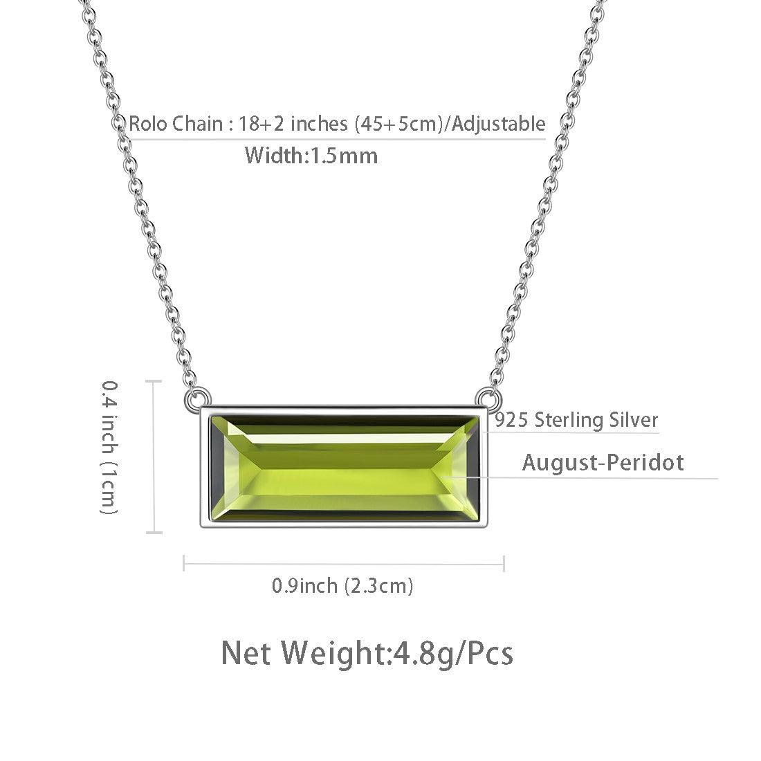 Tokyo Mart Bar Geburtsstein August Peridot Halskette Frauen Mädchen Schmuck Geburtstagsgeschenk Sterling Silber