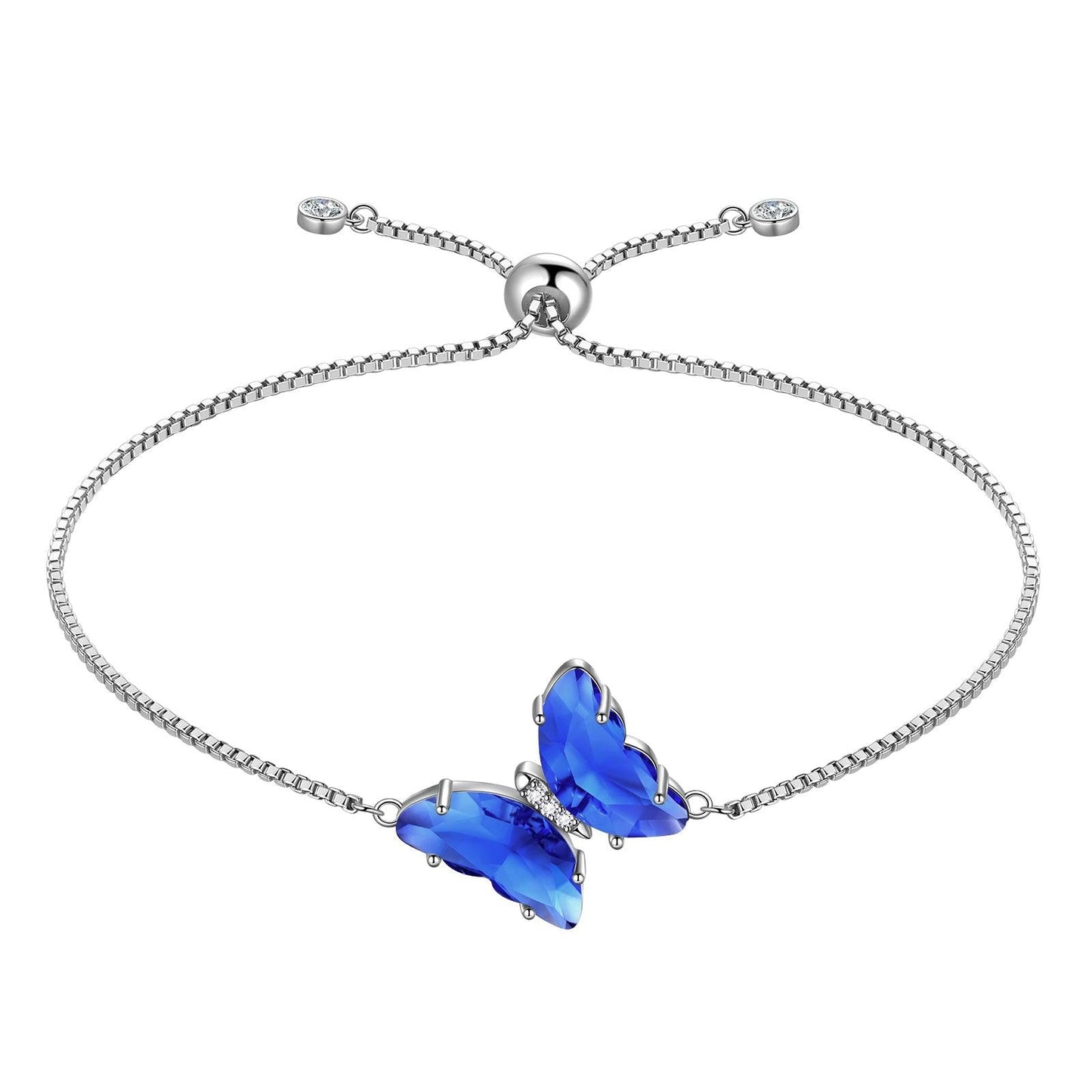 Tokyo Mart Blue Butterfly Bracelet September Sapphire Birthstone Women Girls Jewelry Birthday Gift