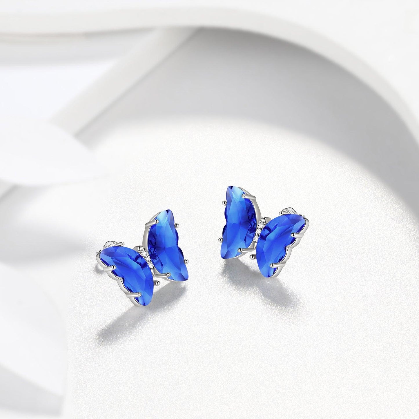 Tokyo Mart Blue Butterfly Earrings September Sapphire Birthstone Women Girls Jewelry Birthday Gift