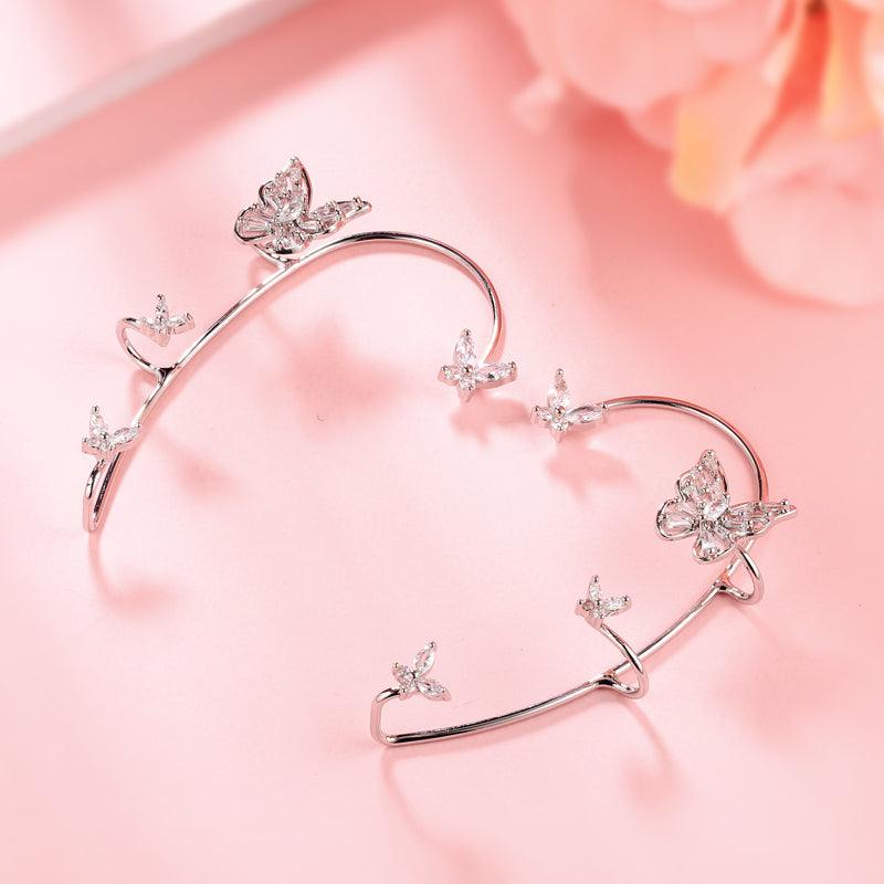 Tokyo Mart Women Girls Butterfly Ear Cuffs Wrap Earrings Non Piercing Jewelry