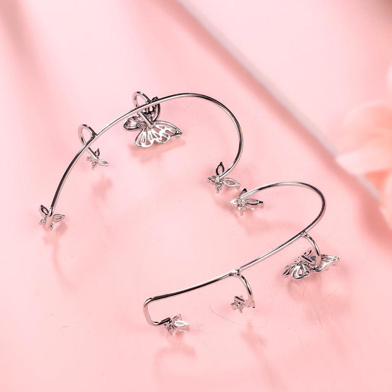 Tokyo Mart Women Girls Butterfly Ear Cuffs Wrap Earrings Non Piercing Jewelry