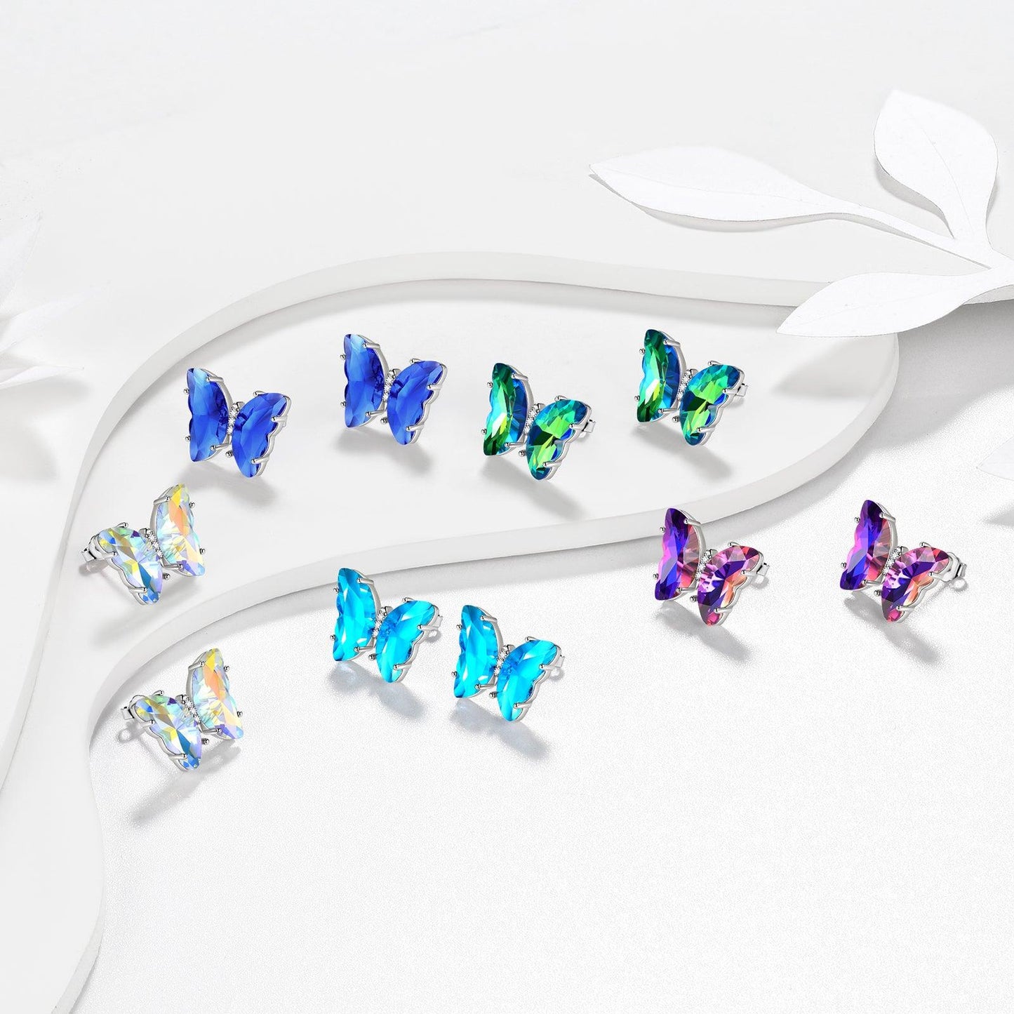 Tokyo Mart Blue Butterfly Earrings September Sapphire Birthstone Women Girls Jewelry Birthday Gift