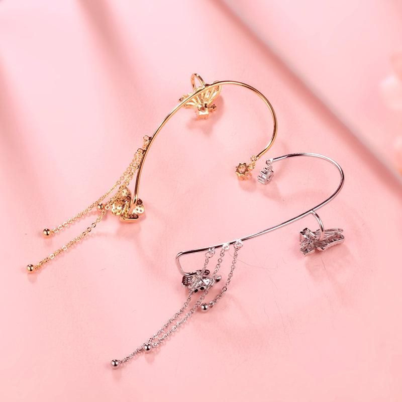 Tokyo Mart Women Butterfly Flower Ear Cuffs Wrap Earrings Non Piercing Jewelry