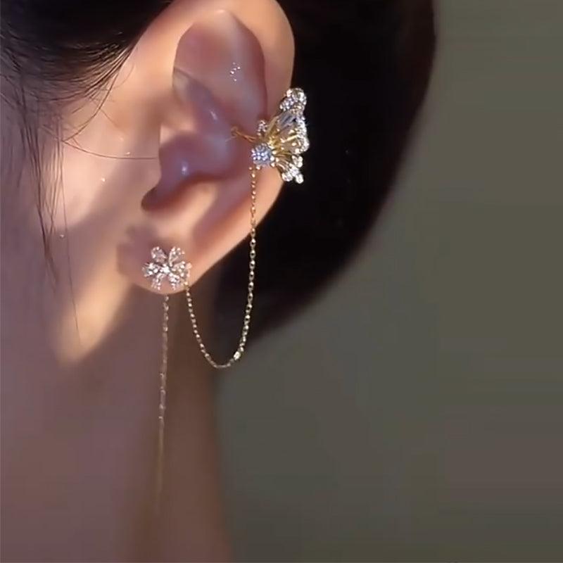 Tokyo Mart Women Butterfly Flower Ear Cuffs Wrap Earrings Stud Jewelry