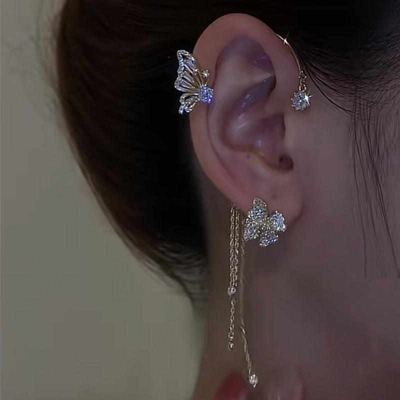 Tokyo Mart Women Butterfly Flower Ear Cuffs Wrap Earrings Non Piercing Jewelry