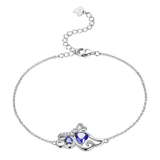 Tokyo Mart Butterfly Birthstone December Tanzanite Bracelet Women Girls Jewelry Birthday Gift 925 Sterling Silver