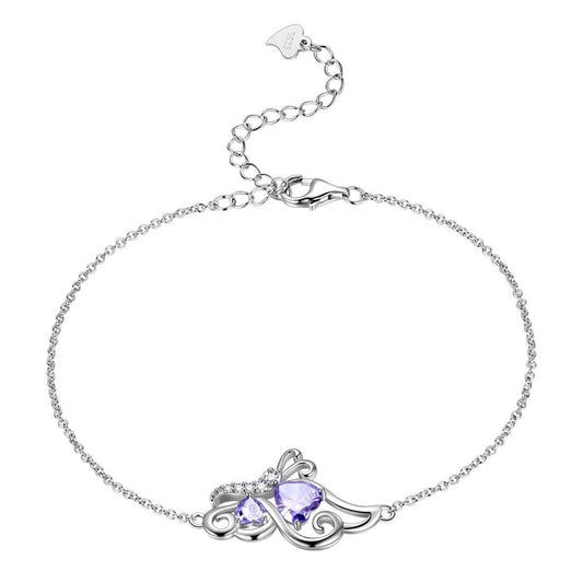 Tokyo Mart Butterfly Birthstone June Alexandrite Bracelet Women Girls Jewelry Birthday Gift 925 Sterling Silver