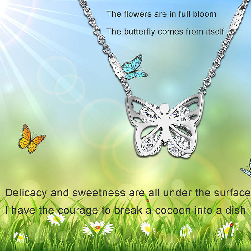 Tokyo Mart Butterfly Necklace for Women Girls Gift Jewelry Stainless Steel