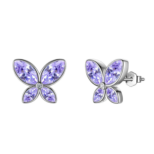 Tokyo Mart Butterfly Stud Earrings Birthstone June Alexandrite Women Girls Jewelry Birthday Gift