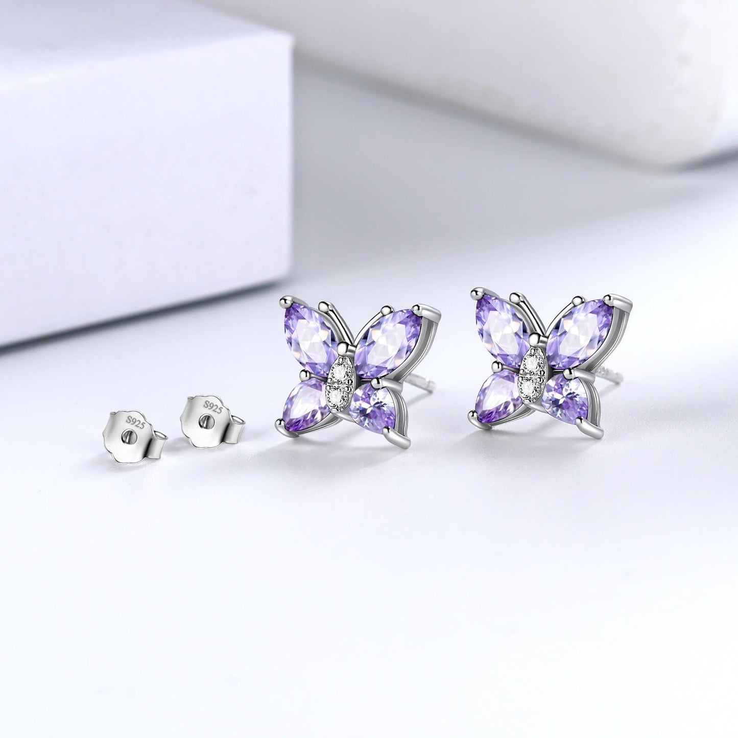 Tokyo Mart Women Stud Earrings Butterfly Birthstone June Alexandrite Girl Jewelry Gift