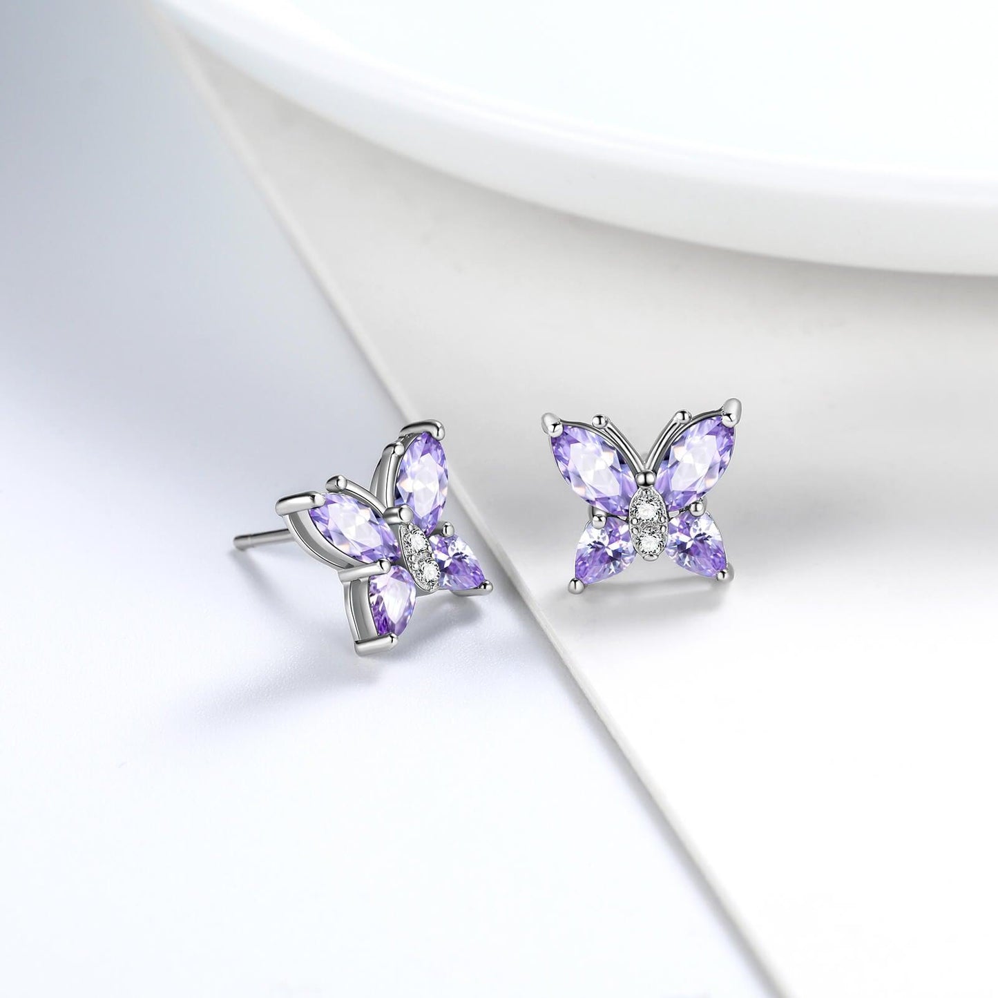 Tokyo Mart Women Stud Earrings Butterfly Birthstone June Alexandrite Girl Jewelry Gift